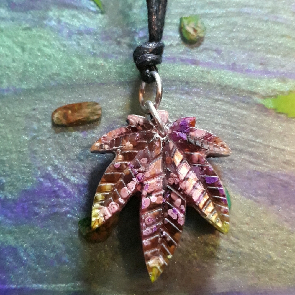 Purple haze pot leaf pendant